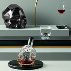 NUDE Whiskey Glasses Set of 2 – Memento Mori 10.25 oz Lead-Free Crystal Rocks Glasses for Whisky, Scotch & Bourbon – Skull Motif Base, Handmade, Hand Wash Recommended Luxury Gift Set