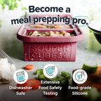 Souper Cubes 1 Cup Silicone Freezer Molds - Soup Cubes Perfect for Storing Broth, Rice, Leftovers and More - Silicone Freezer Trays with Lids for Meal Prep - Cranberry - 1-Pack