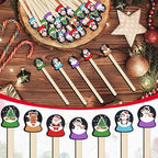 100 Pcs Christmas Coffee Stirrers Wood Cocktail Coffee Stir Sticks Disposable Drink Stirrers for Stirring Hot Chocolate Milkshake Restaurant Home Office Party Supplies