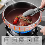 DELARLO Tri-Ply Stainless Steel 7QT Jumbo Cooker Saute Pan With Lid, Nonstick 12.5 Inch Deep Frying Pan, Induction Large Skillet, Cooker Pan for Chefs, Dishwasher & Oven Safe