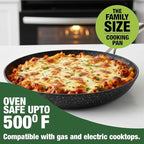 Granitestone 3pc Non Stick Frying Pans Set, 8,10,12 inch Ceramic Frying Pan Skillet Set, Non Toxic Frying pans Nonstick for Cooking, Induction Ready, PFAS & PFOA Free, Oven & Dishwasher Safe - Black