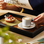 Oak Espresso Cups Set of 4, 3 oz Demitasse Cups, Modern Style, Multi Colors, Microwave & Dishwasher Safe