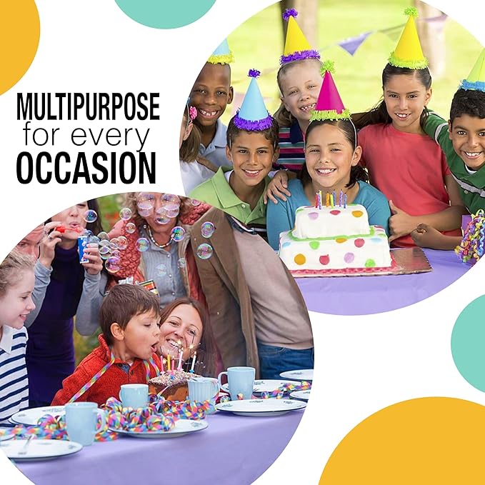 Exquisite Party Solids 54 Inch X 300 Feet Lavender Plastic Table Cover Roll in A Cut - to - Size Box with Convenient Slide Cutter. Cuts Up to 36 Rectangle 8 Feet Plastic Disposable Tablecloths