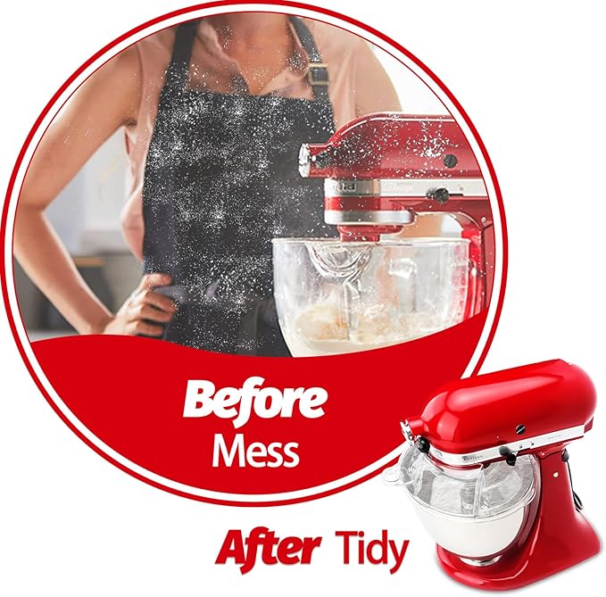 Pouring Shield for KitchenAid Tilt Head 4.5-5 QT (for Stainless Steel Bowls Only), for Kitchen aid Accessories and Attachments, Fully Enclosed Foldable Lid Mixer Bowl Cover, Not For Bowl Lift