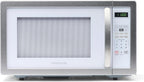 Farberware Countertop Microwave 1000 Watts, 1.1 cu ft - Microwave Oven With LED Lighting and Child Lock - Perfect for Apartments and Dorms - Easy Clean White, Platinum