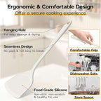 Silicone Cooking Utensils Set, Onader 6 Pieces Kitchen Utensils for Cooking, White Kitchen Utensils Gadget Set of Nonstick Cookware