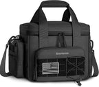 Tactical Lunch Box for Men - 15L Large Heavy Duty Insulated Lunch Bag for Adults Waterproof Construction Cooler Lunchbox for Work with Detachable MOLLE Bags (Black, 15L)