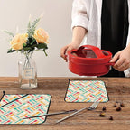 Colorful Kitchen Pot Holders Set of 2 Heat Resistant & Non Slip Potholders, Spoon Oven Hot Pads for Kitchen Cooking Baking Barbecue