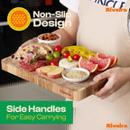 Riveira Acacia Wood Cutting Board – Gourmet Acacia Grandeur: 18 x 12 Wooden Cutting Board – Natural Wooden Cutting Boards For Kitchen Decorative – Innovative Juice Grooves Acacia Wooden Chopping Board