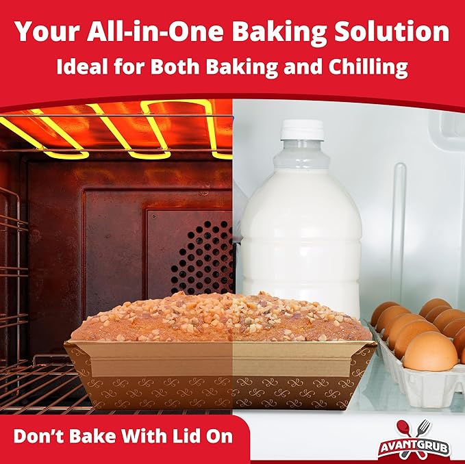 Chef-Grade Elegant 1Lb Paper Loaf Pans 10 Pk. Best Disposable Bakeable Kraft Pan Supply for Baking Bread, Small Meatloaf, Lemon Bundt Cake, Sweets for Holiday Gifts Bake Sales or Fundraiser.