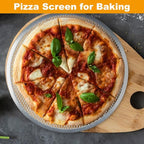 4 Pcs Pizza Screen, Non-Stick Aluminum Alloy Pizza Pan with Holes, Seamless Pizza Mesh Baking Tray for Indoor and Outdoor Baking (9Inch+10Inch+12Inch+13Inch)