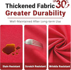 Laolitou Table Cloth Rectangle Linen Waterproof Textured Red Tablecloth, Washable Wrinkle Free Spill Proof Fabric Tablecloths for Dining Table Farmhouse Kitchen Holiday, 60x84 Inch