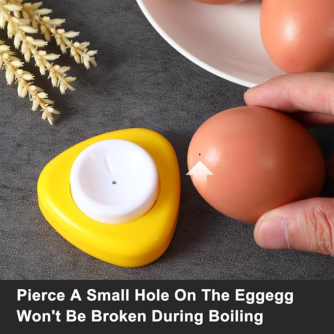 2 Pcs Raw Eggs Piercer Egg Hole Poker Puncher with Base Safety Lock to Get Good Hard Boiled Egg Easy Peeler Shell Remover Poker with Retractable Sharp Pin for Boiling Eggs Kitchen Tools