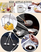 9 Pcs Flower Spoon Coffee Teaspoon Set, ESRISE Stainless Steel Tea Spoon for Tea Party Decorations (Silver)
