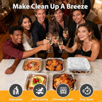 8"x8" Disposable Aluminum Foil Pans with lid - 20 Pack Square Baking Pans Disposable Food Containers with Lids Heavy Duty Tin Foil Pan for Baking Cake, Oven Cooking, Heating, Storing, Meal Prepping