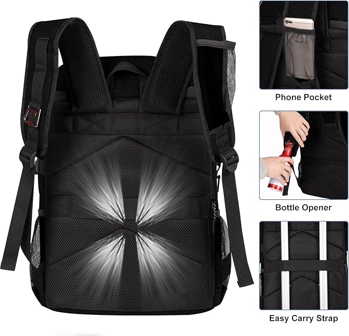 Backpack Coolers Insulated Leak Proof 30 Cans, Soft Sided Insulated Cooler Bags Ice Chest Backpack for Beach Travel Camping, with Reusable Ice Packs