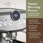 Espresso Machine 20 Bar with Steam Milk Frother | Stainless Steel Espresso Maker with Customizable Brewing Temperature | 60oz Removable Water Tank | Perfect for Cappuccinos, Lattes and More