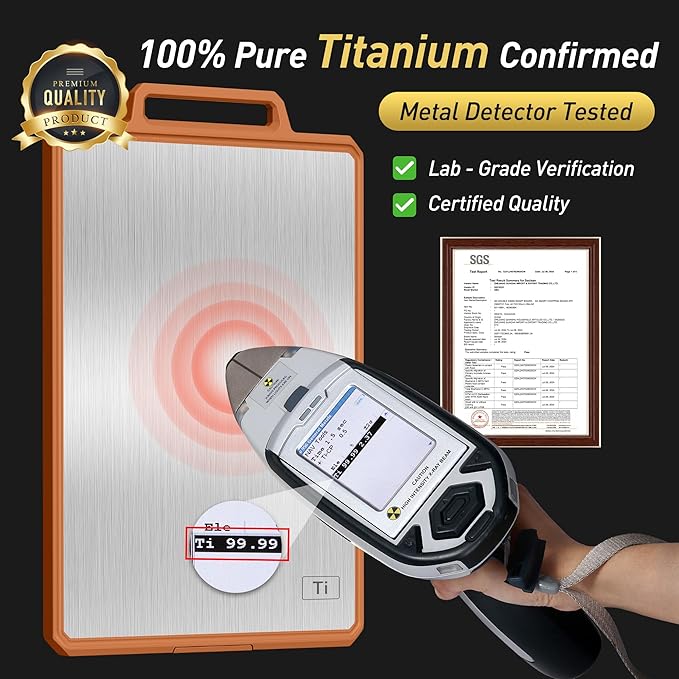 2 Packs Pure Titanium Cutting Boards for Kitchen Chopping Board Butcher Block 2 in 1 Pure Titanium PP Father Day Dad Parent Stepdad Who Want Everything Future Groom Bride Law Christmas Xmas