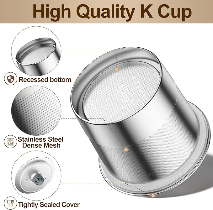 RETHONE Reusable K Cups Coffee Filter, Stainless Steel K Cup Reusable Coffee Pods Filters for Keurig 1.0 & 2.0 Coffee Makers BPA-Free Refillable Coffee Filters (2 Packs)