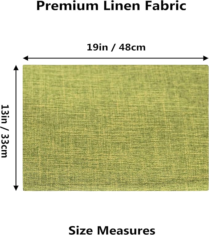 Home Brilliant Green Placemats Set of 4 Washable Place Mats Linen Placemats Heat Resistant Table Mats for Wooden Table Indoor Outdoor Decor, Lime Green