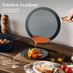 Kitchen Academy Induction Cookware Sets - 12 Piece Gray Cooking Pan Set, Granite Nonstick Pots and Pans Set