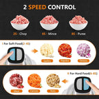 Food Processor, Facelle Meat Grinder 8-Cup Food Chopper Electric Vegetable Chopper 500W With 2L Glass Bowl & 4 Sharp Blades for Meat/Vegetable/Fruit/Nut/Baby Food