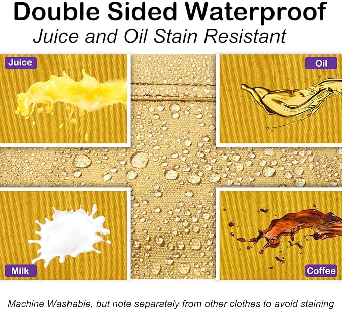 Chef Apron for Men Women with Gift Box Pack, Cross Back Apron with Pockets for Kitchen Cooking Baking Artist Painting, Cotton Canvas Work Aprons for Shop, Garden, Restaurant, Cafe (Yellow, M to XXL)