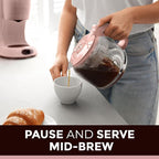 MUELLER HOME 12-Cup Pink Coffee Maker - Borosilicate Carafe, Auto-Off, Pink Kitchen Accessories, Reusable Filter, Anti-Drip, Kitchen Appliances, Keep-Warm Function, Kitchen Décor