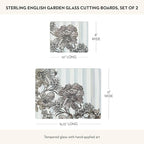 MACKENZIE-CHILDS Set of 2 Tempered Glass Cutting Boards, Countertop Cutting Boards, Sterling English Garden