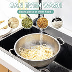 Colander Stainless Steel 3-Quart, Kitchen Strainer for Pasta, Fruits Vegetables, Dishwasher Safe