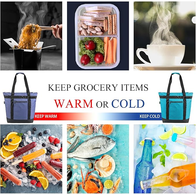 BeeGreen Cooler Bag Soft Leakproof Insulated Tote with Zipper for Beach Travel Grocery