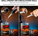 36-Pack Stainless Steel Pour Spouts for Liquor Bottles, Oil, Vinegar, and Wine – Liquor Bottle Pourers with Rubber Dust Caps – Bar Pourers for Bartending