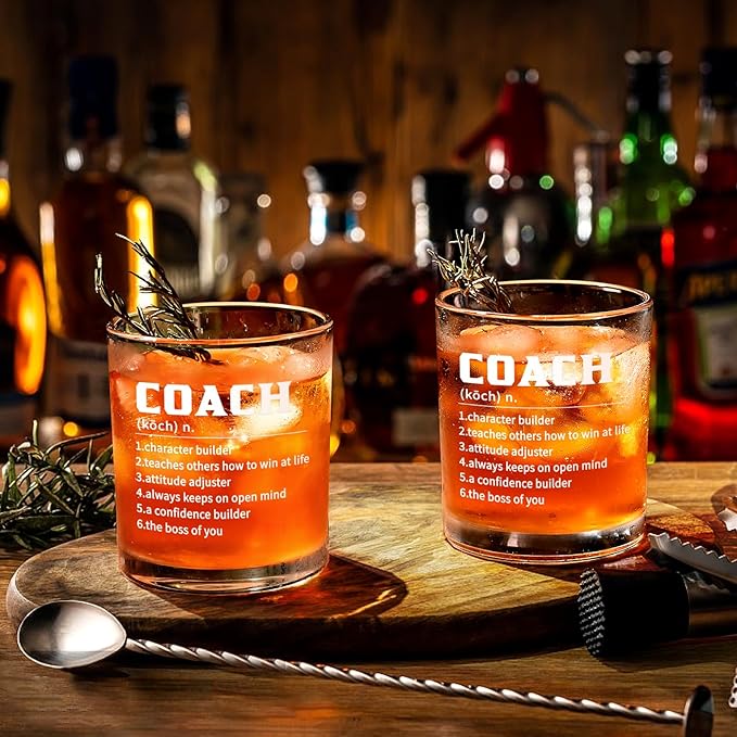 Futtumy Coach Definition Whiskey Glass, Coach Gifts for Men, Basketball Baseball Coach Gifts, Best Gift-idea for Soccer Softball Volleyball-Coach for Graduation Christmas Birthday