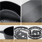 Wood Stove Steamer 2.5 Quart, Wood Stove Humidifier with Decorative Bear Pattern, Cast Iron Steamer for Wood Stove Rust Resistant Matte Black