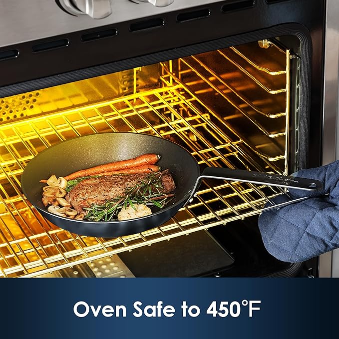 SENSARTE Nonstick Frying Pan Set 3-Piece, Oven Safe Skillets with Swiss Coating, Induction Compatible Chef Pan Set, Dishwasher Safe Cooking Pans, PFOA PFOS Free, 8, 10 and 12 Inch