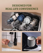 famiware Star Espresso Cups and Saucers Set of 4, [ Mini ] 3 oz Ceramic Small Coffee Mug with Handle, Ribbed Stoneware Demitasse Cup for Tea, Latte - Microwave & Dishwasher Safe - Smoky Blue