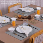 Cloth Placemats Set of 4, Cotton Blend Durable Layered Table Mats, Non-Slip Wrinkle Free Place Mats for Dining Table, Easy to Clean (Frost Gray, 13x19 Inch)