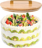 Large Salad Bowl, 155 oz Trifle Bowl Glass with Sealed Lid,Large Glass Food Storage Versatile Serving Bowl for Laying Ice Cream,Cake,Cupcake,Salad,Fruit,Baking,Dessert and Party Diy, Microwave Safe