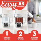 Gourmia Electric Programmable Glass Kettle – 1.7L Temperature Control Tea & Coffee Kettle with Digital Touch Display, 6 Presets, Keep Warm, Removable Stainless Steel Infuser, 360° Swivel Base – White