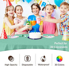 Exquisite Party Solids 12-Pack Premium Plastic Tablecloth 84in. Round Table Cover - Light Mint