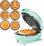 Sunvivi 4" Mini Waffle Maker: 6 in 1 Waffle Iron, Waffle Maker with Removable Plates 6pc, non-stick plates easy to clean, Mini Pancake Maker for Kids, Chaffle maker, Pizzelle iron