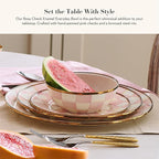 MACKENZIE-CHILDS Enamel Everyday Bowl, Serving Bowl for Entertaining, Extra-Small, Pink-and-White Rosy Check, Set of 1