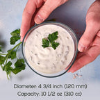 Volarium CRYSTALIA Small Glass Bowls for Kitchen Prep, Modern Round Serving Dishes for Dessert, Salad, Fruit, Pudding, Candy, Cereal, Ice Cream, Stackable Bowls Set of 6 (Large 10 1/2 oz)