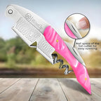 WineOp Professional Wine Opener Luxury Double Hinged Waiter's Corkscrew Wine Bottle Key - Cork screwer for Servers, Bartenders, Sommelier and Home Use | All-In-One Stainless Steel (Pink Resin)