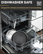 Stainless Steel Nonstick Frying Pan, Hybrid Ceramic 10-Inch Frying Pan, Stay-Cool Handle, PFAS & PFOA PTFE Free, Dishwasher & Oven Safe, Scratch-Resistant, Compatible with Induction & All Cooktops