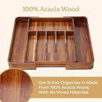 SMIRLY Silverware Drawer Organizer – Bamboo Kitchen Drawer Organizer, Adjustable Utensil Holder and Cutlery Tray, Drawer Dividers for Flatware and Kitchen Utensils