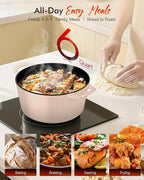 Nuwave 6QT Healthy Enameled Cast Iron Dutch Oven Pot with Lid, Heavy Duty 7-Layer Enamel, Enhanced Rust Protection, Dual Handles, Oven Safe to 500°F for Sourdough Bread Baking, Braise, Stew, Roast