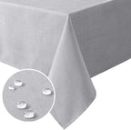 H.VERSAILTEX Linen Textured Table Cloths 60 x 60 Inch Premium Solid Tablecloth Spill-Proof Waterproof Table Cover for Dining Buffet Feature Extra Soft and Thick Fabric Wrinkle Free, Grey