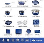 Granitestone Ceraluxe 20Pcs Ceramic Cookware Set Nonstick, Complete Pots and Pans Set Non Stick with 5 Pc Bakeware Set, Deep Frying Pan Set, & Steamer, Non Toxic PFOA Free, Oven & Dishwasher Safe