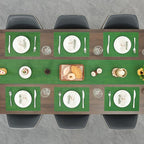 Myir JUN Placemats Set of 4, Vinyl Woven Placemats Place Mats Indoor Set of 4 Washable Table Mats Non-Slip Place mats for Dining Table (Dark Green, Set of 4)